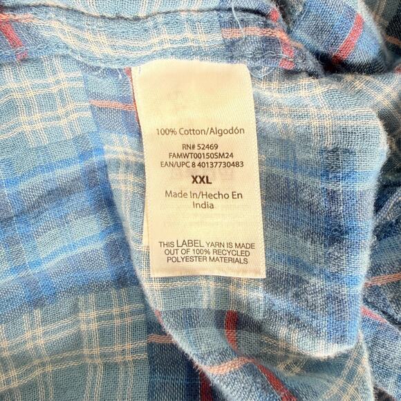 Free Assembly Men's XXL 100% Cotton Patchwork Shirt with Short Sleeves - Picture 4 of 7